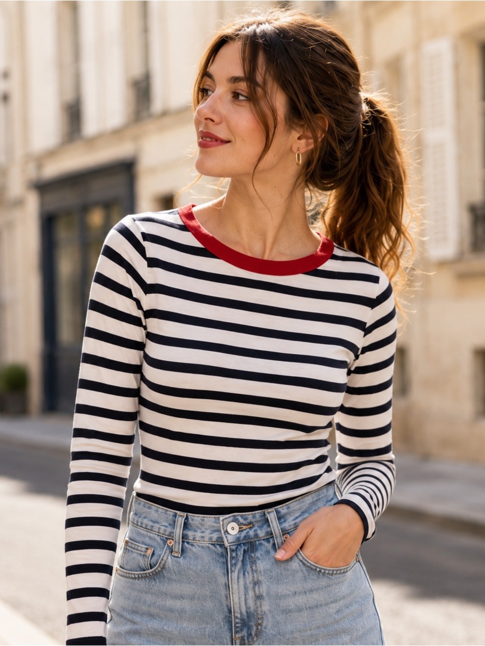 French Breton Stripe Long Sleeve Top NWT Small | Parisian Nautical